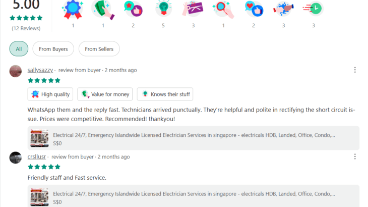 Carousell.sg Listed – 24 Hours EMA Licensed Electrician In Singapore
