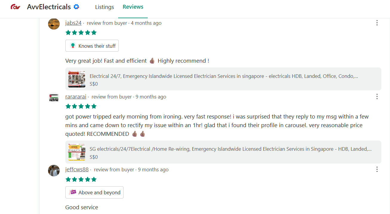 Carousell.sg Listed – 24 Hours EMA Licensed Electrician In Singapore